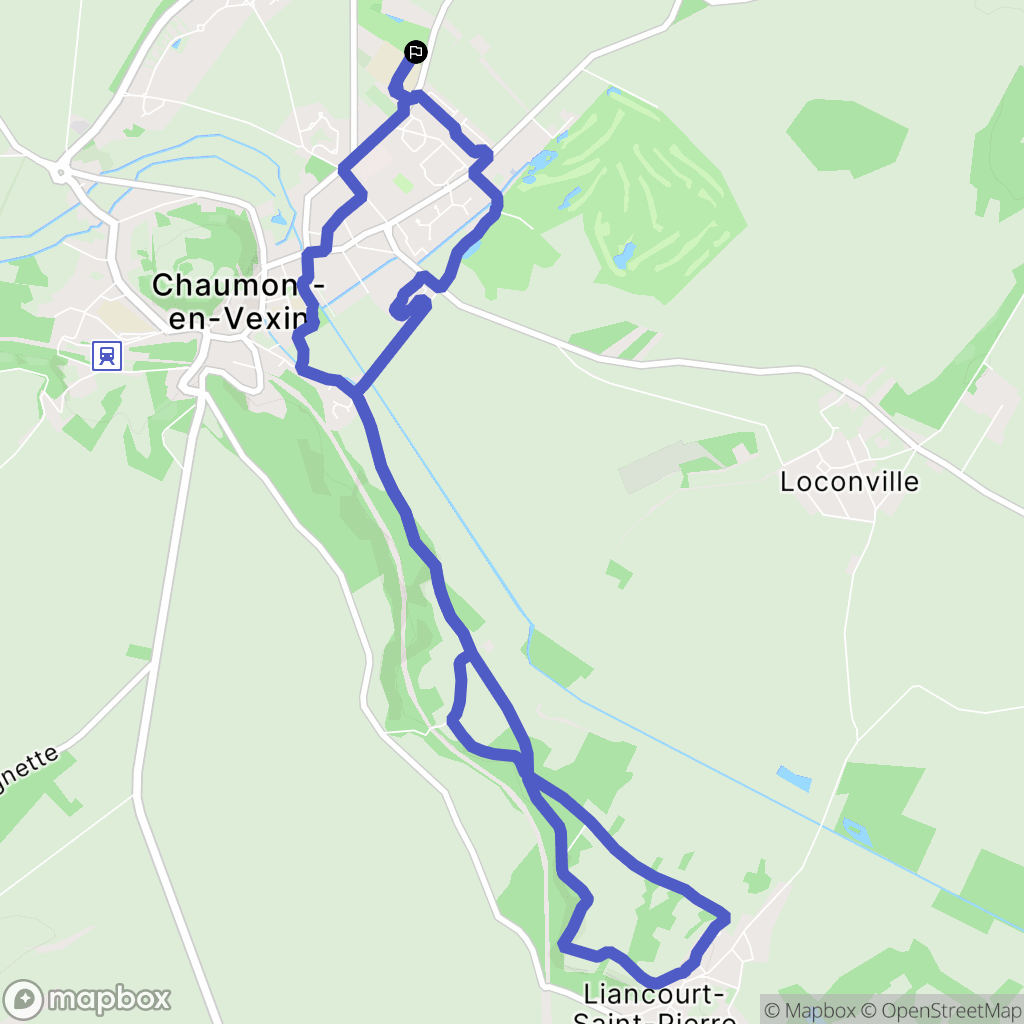 Chaumont-en-Vexin : carte du parcours de randonnée - France