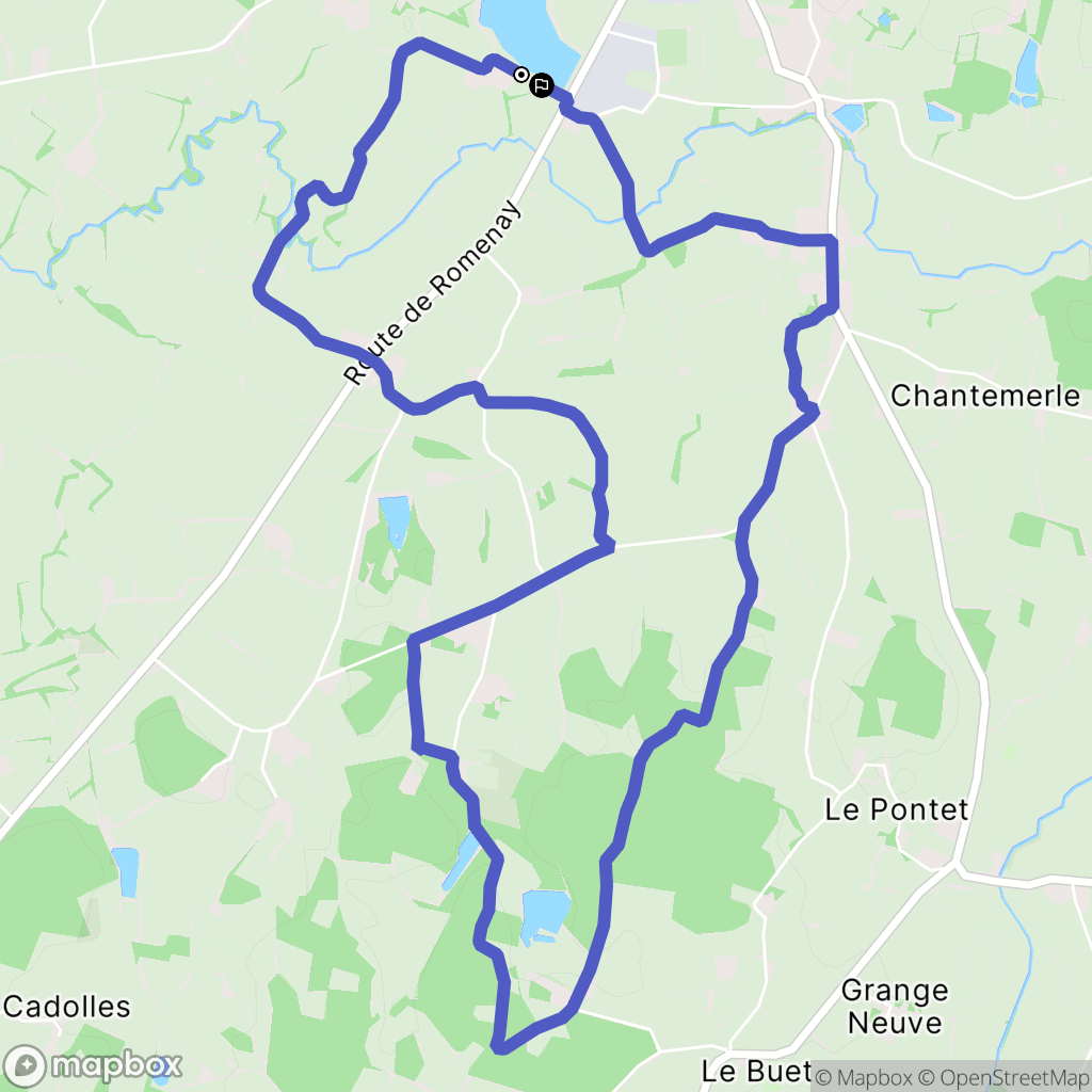 Montpont-en-Bresse : carte du parcours de randonnée - France