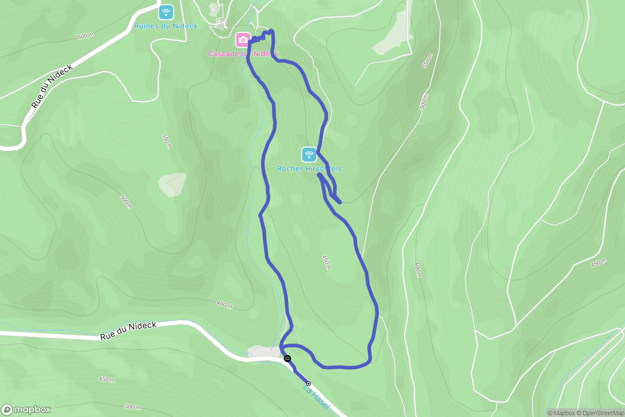 Oberhaslach : carte du parcours de randonnée - France