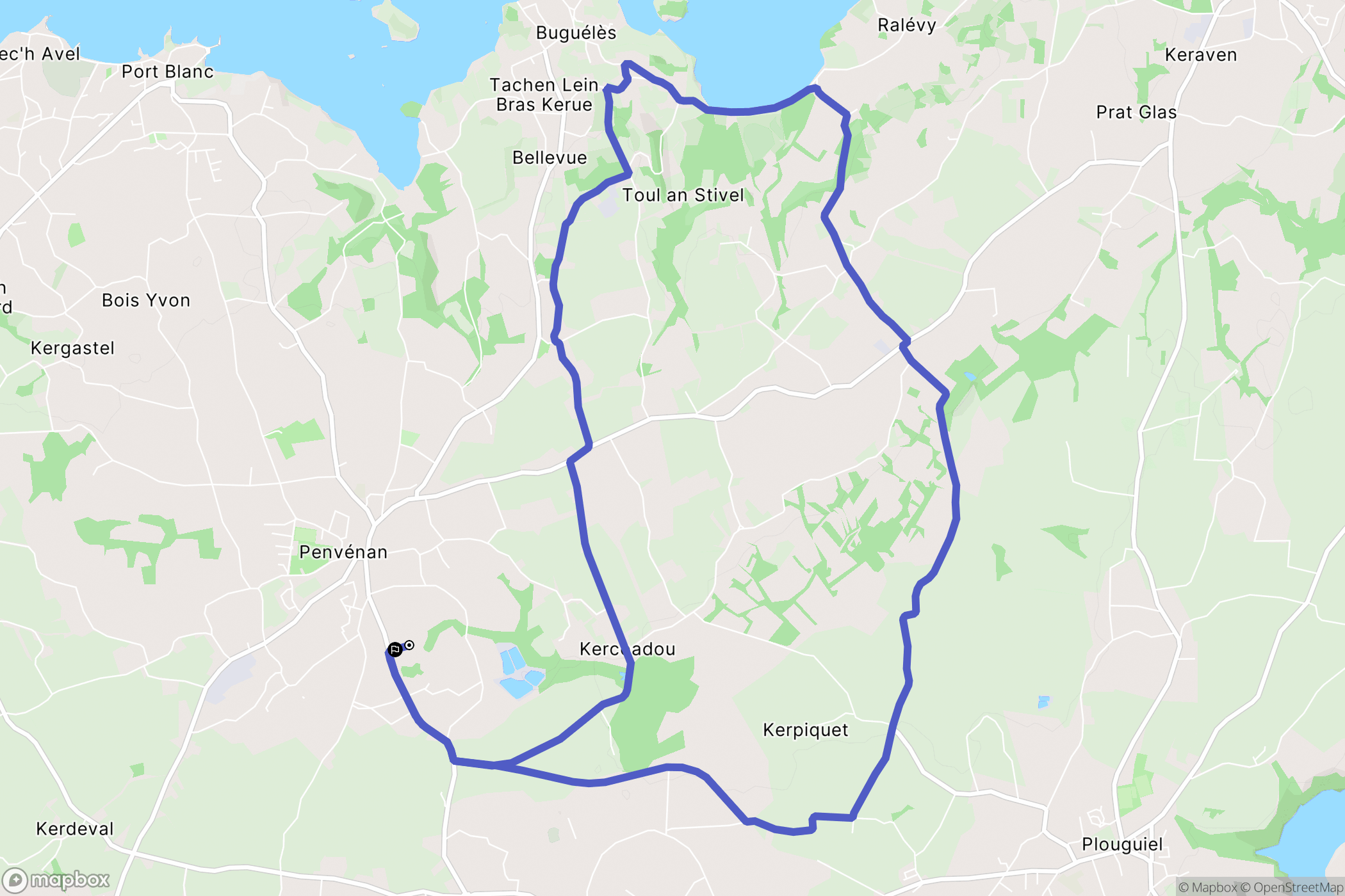 Penvénan : carte du parcours de randonnée - France