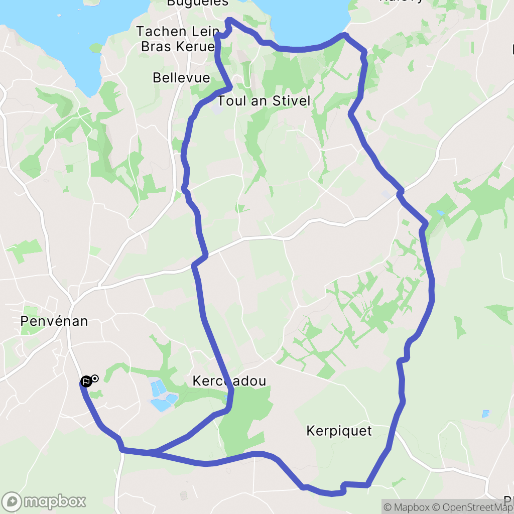 Penvénan : carte du parcours de randonnée - France