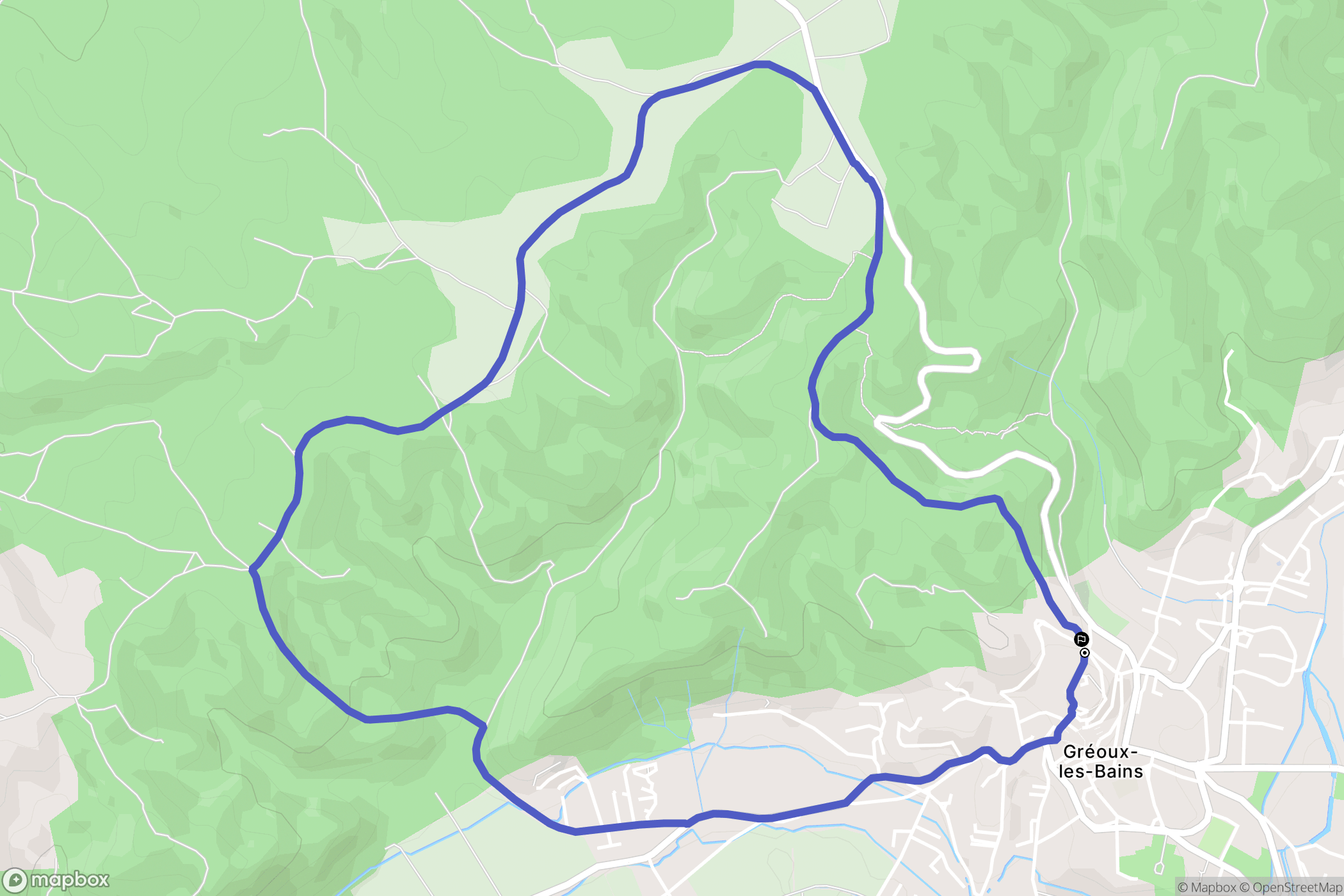 Gréoux-les-Bains : carte du parcours de randonnée - France