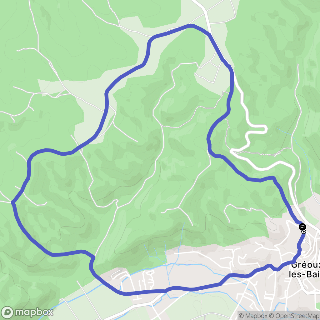 Gréoux-les-Bains : carte du parcours de randonnée - France