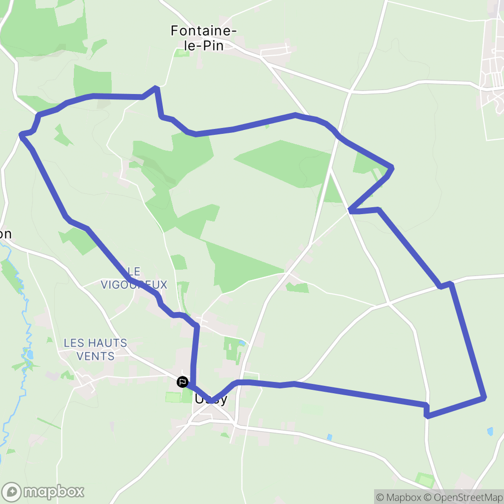 Ussy : carte du parcours de randonnée - France