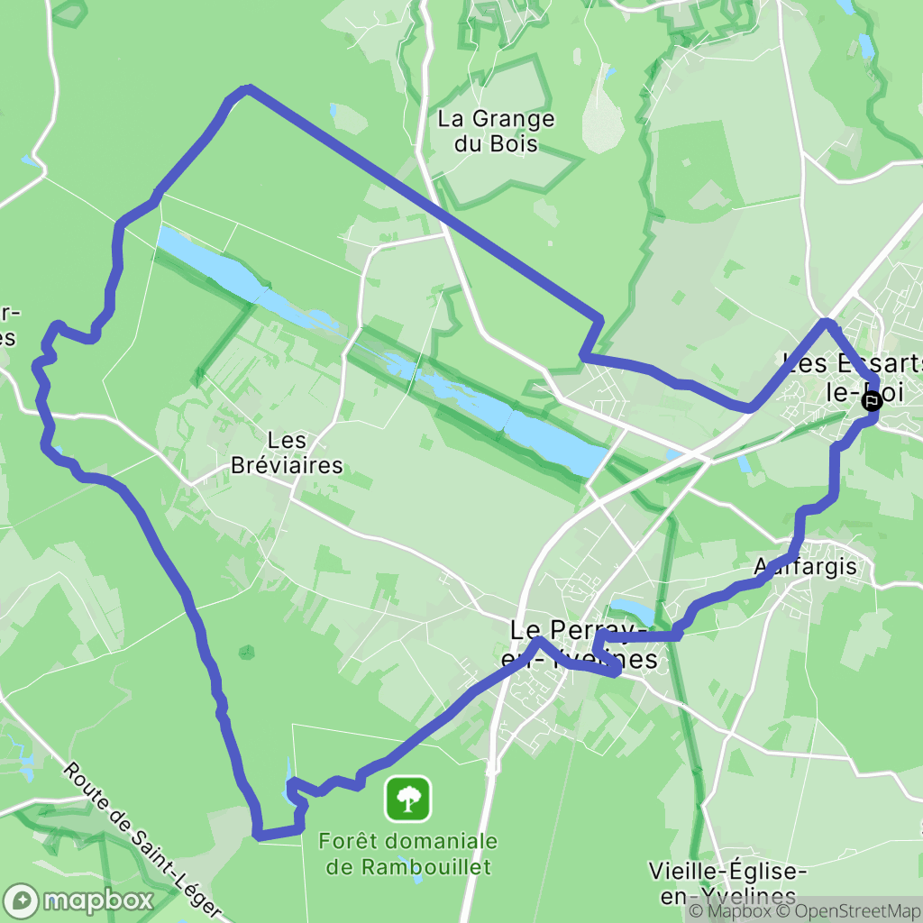 Les Essarts-le-Roi : carte du parcours de randonnée - France