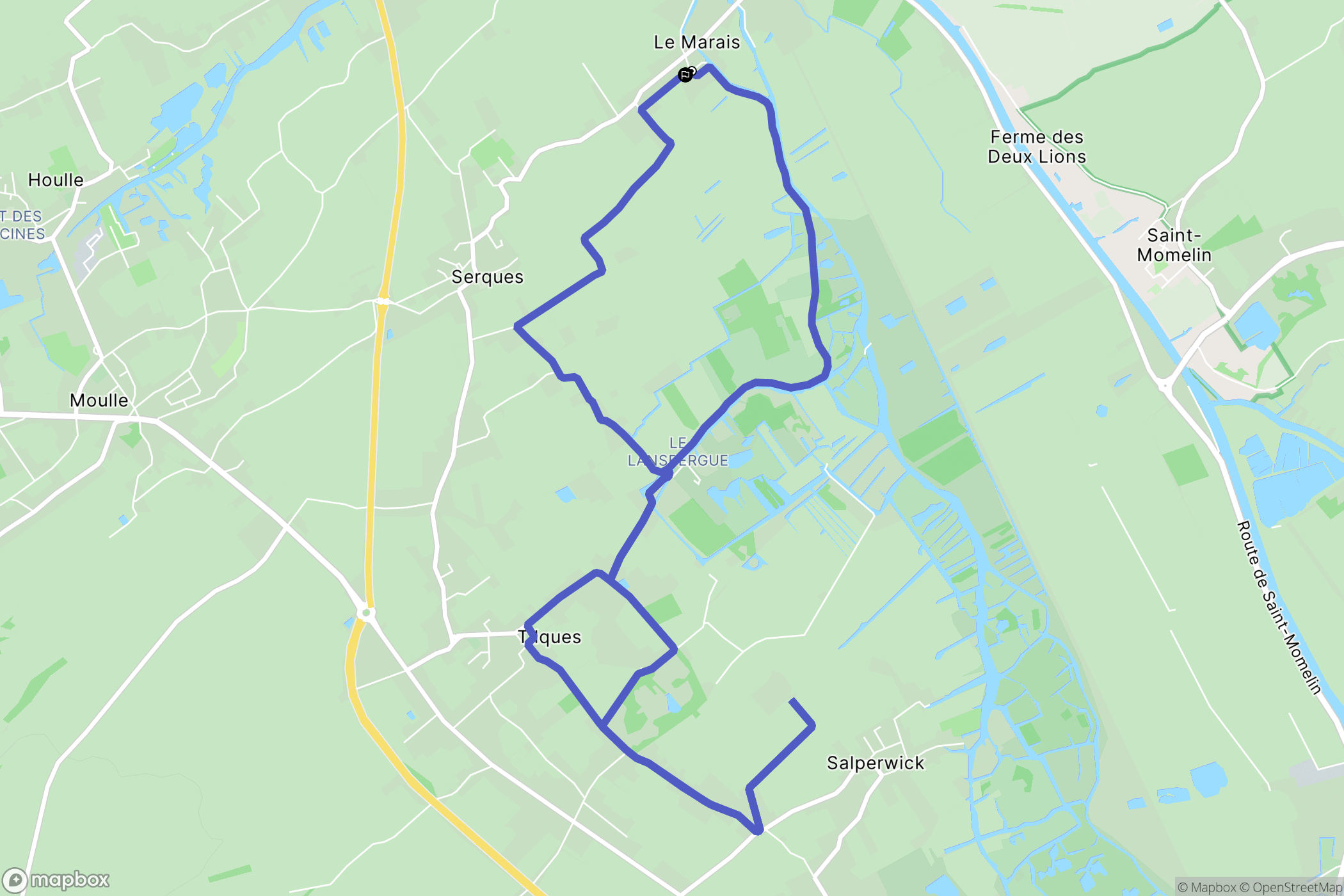 Serques : carte du parcours de randonnée - France