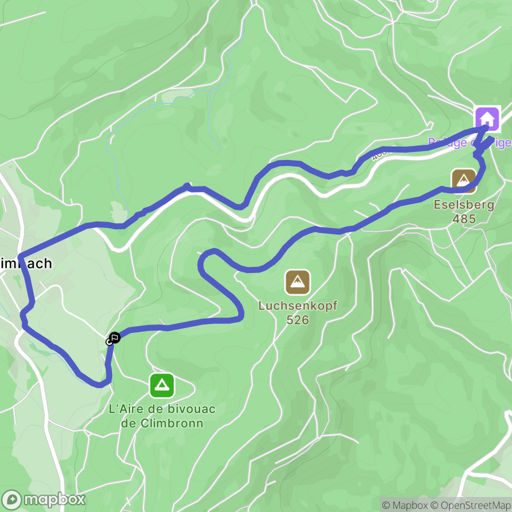 Climbach : carte du parcours de randonnée - France
