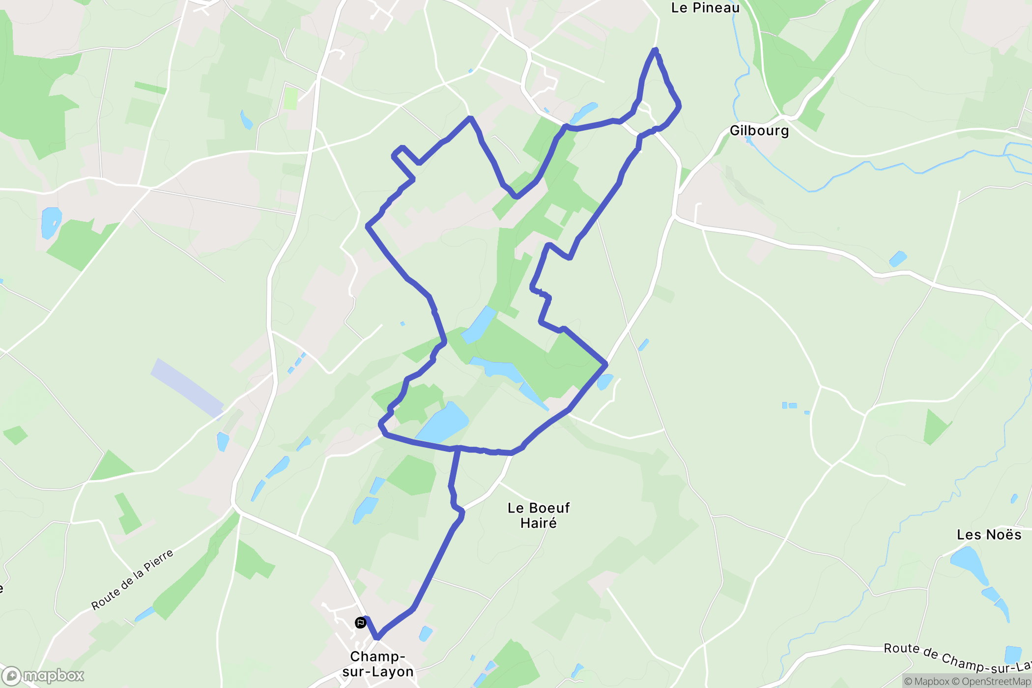 Bellevigne-en-Layon : carte du parcours de randonnée - France