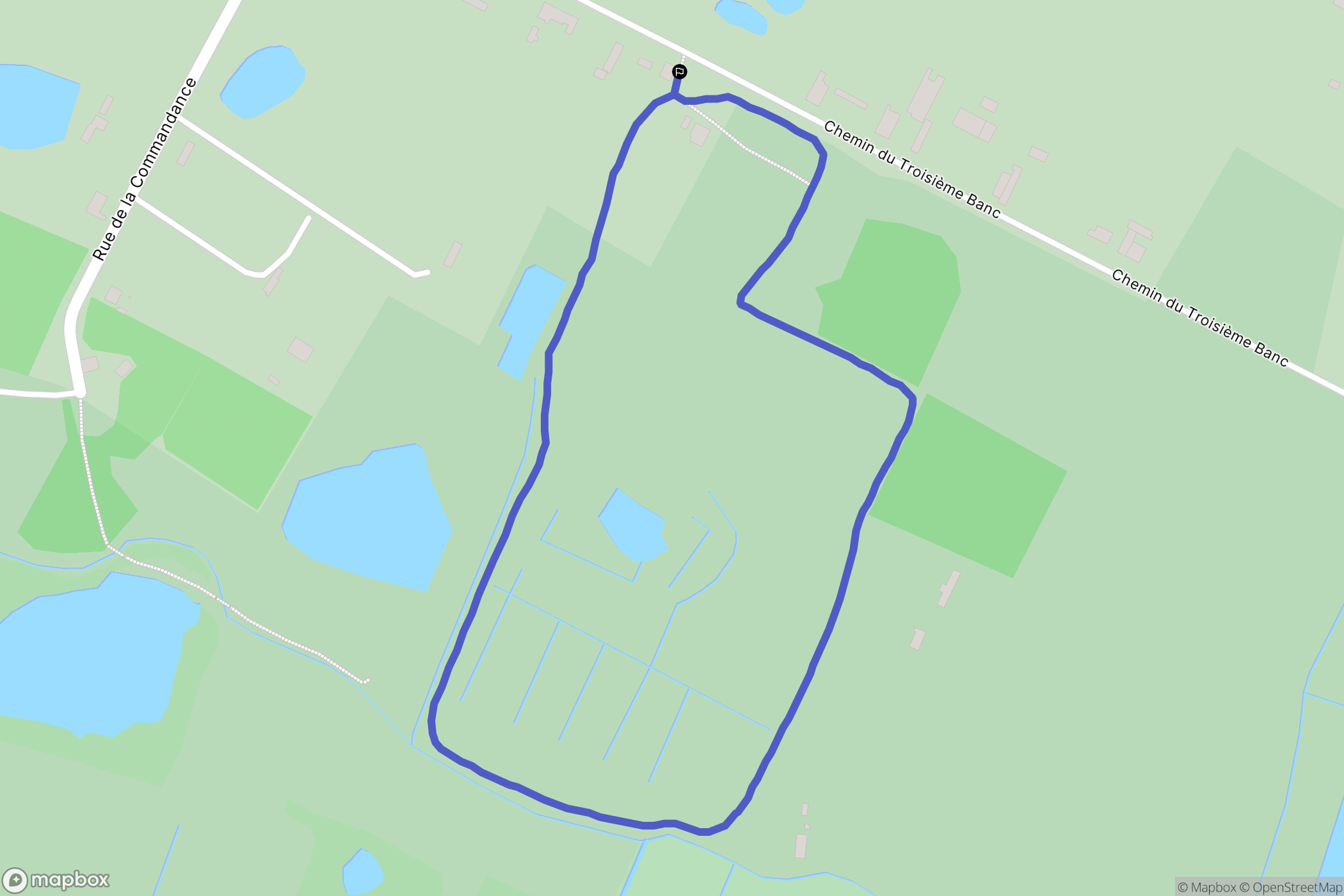 Guînes : carte du parcours de randonnée - France