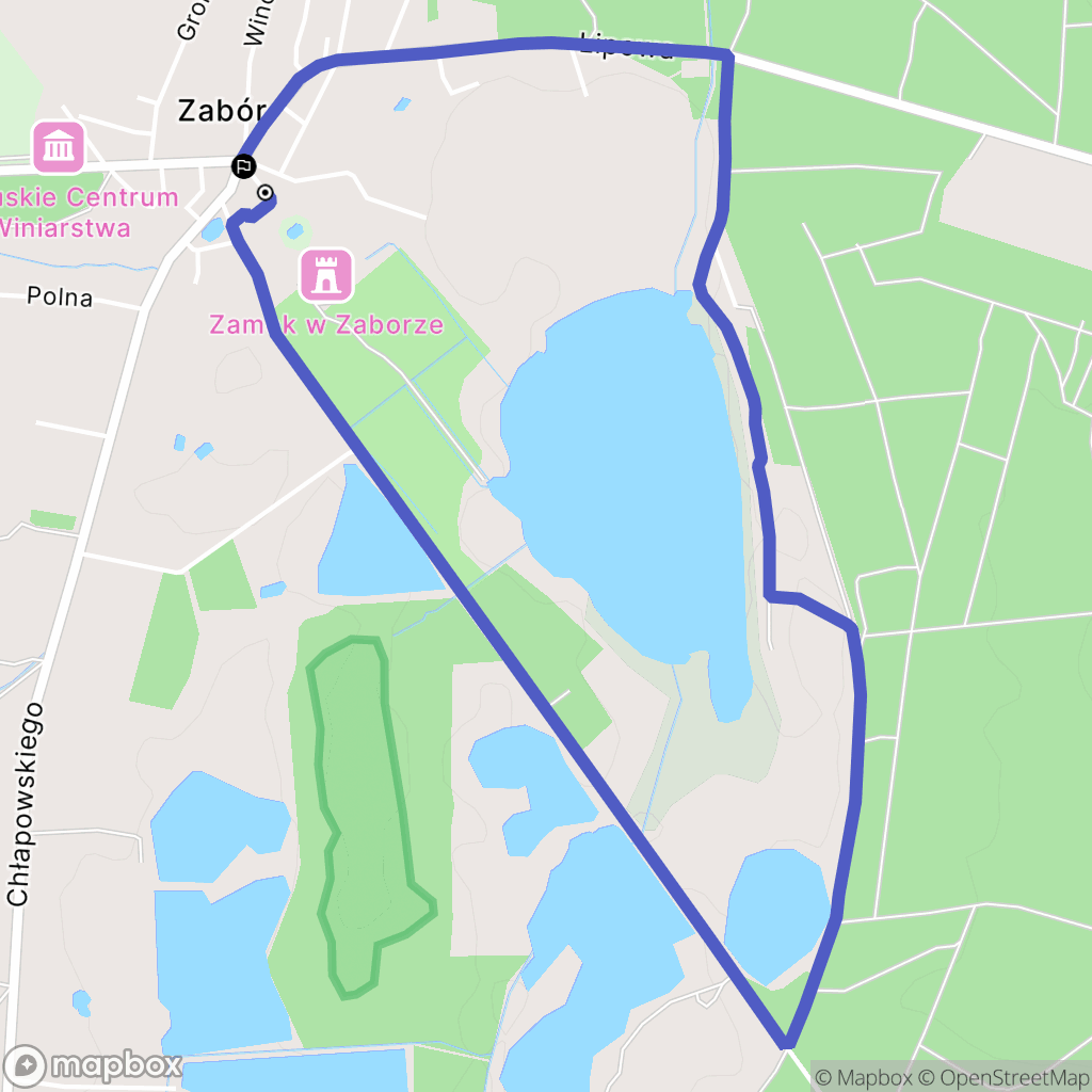 Zabór: mapa trasy - Poland