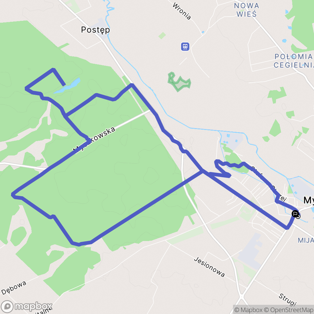 Myszków: mapa trasy - Poland