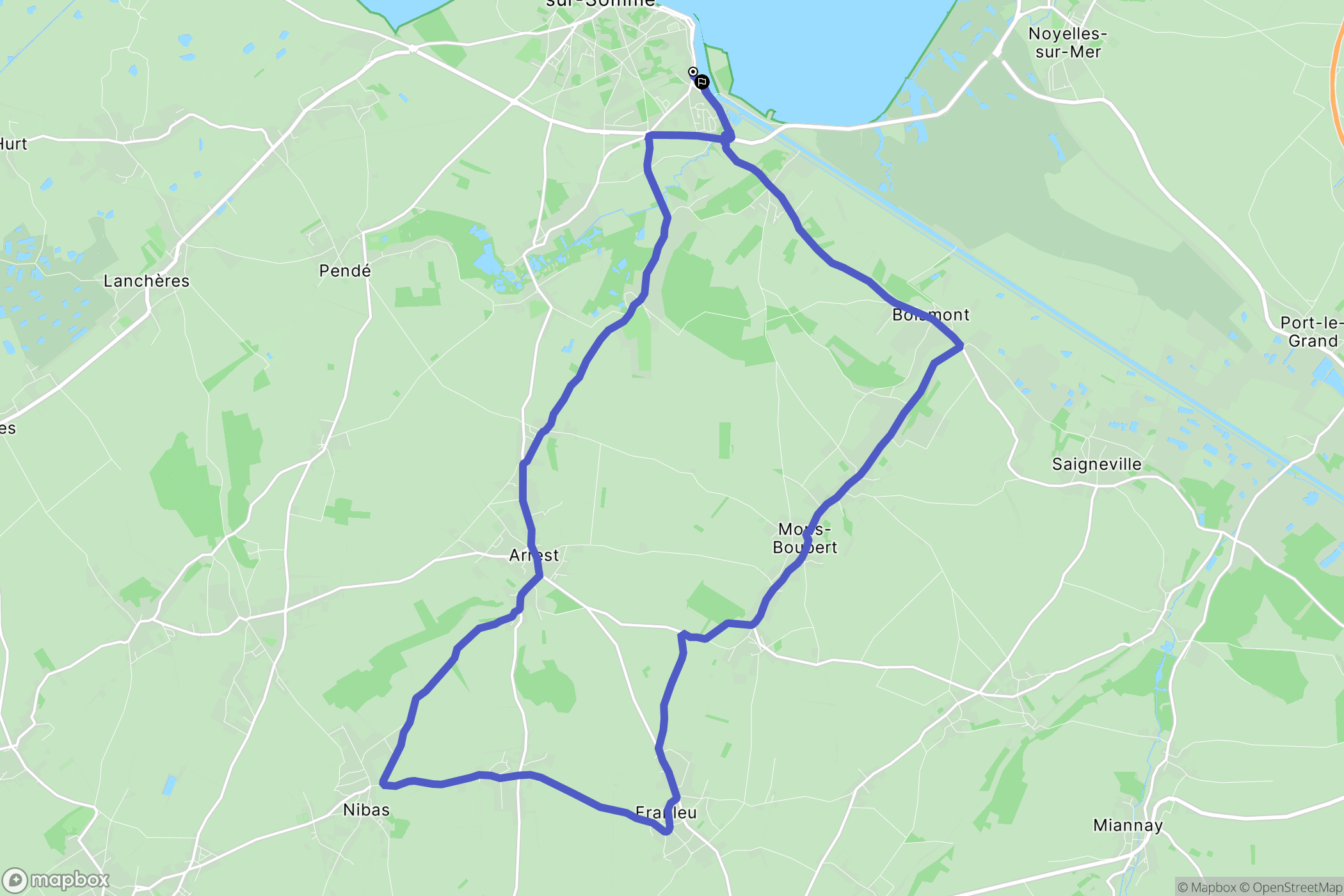 Saint-Valery-sur-Somme : carte du parcours de randonnée - France