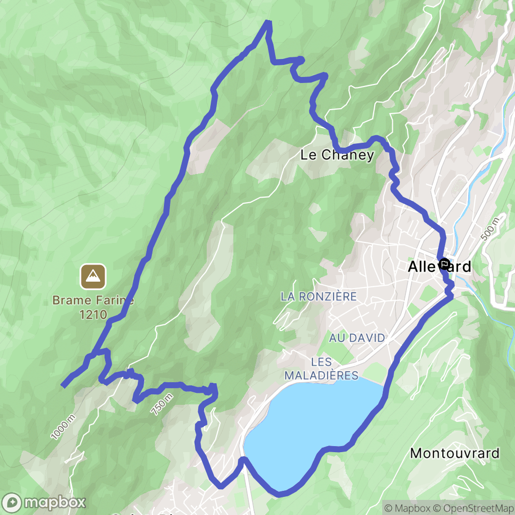 Allevard : carte du parcours de randonnée - France