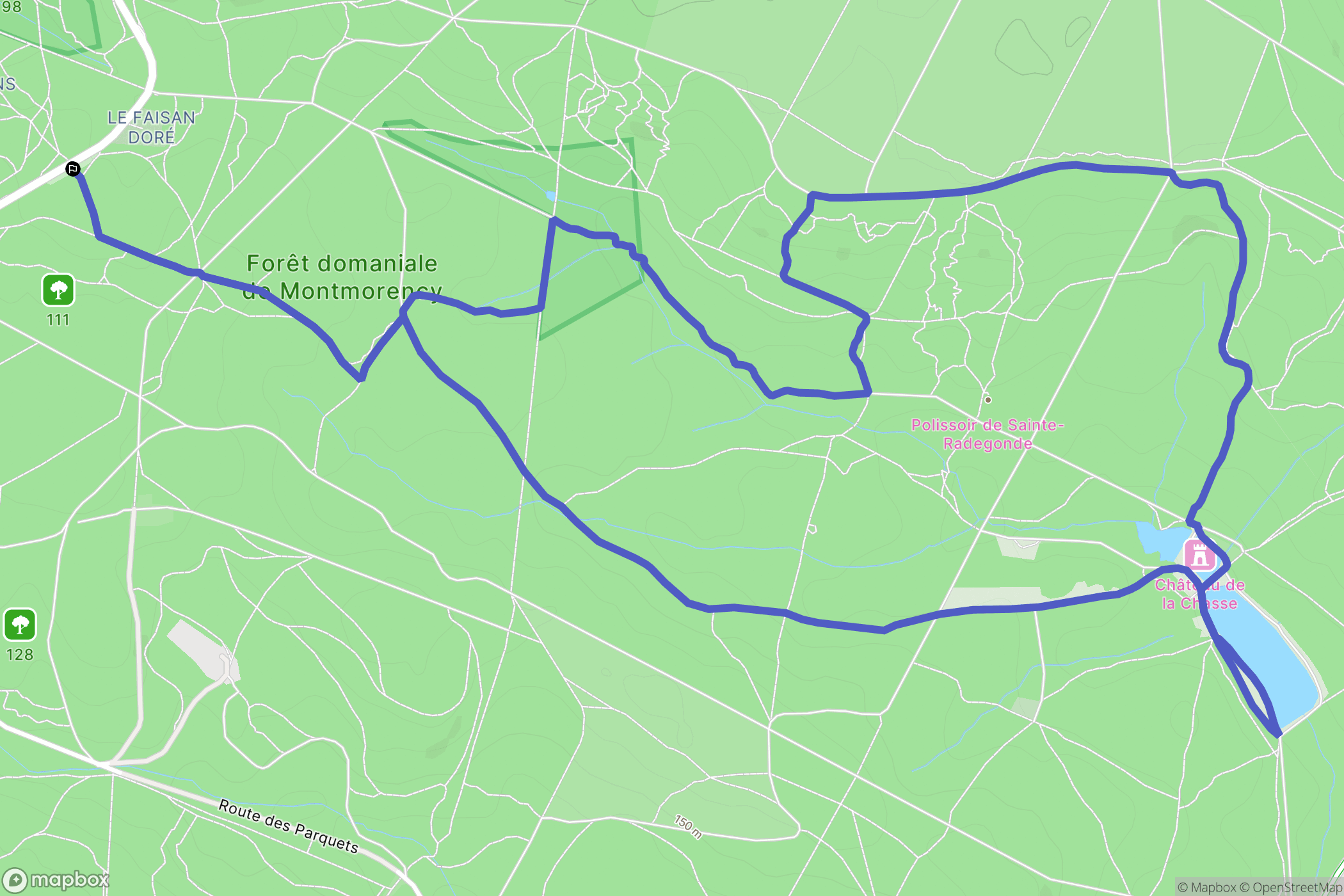 Saint-Prix : carte du parcours de randonnée - France