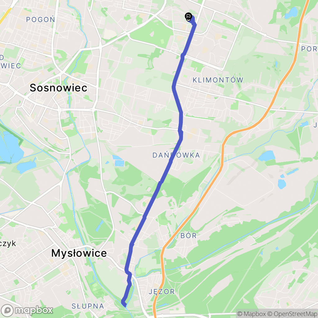 Sosnowiec: mapa trasy - Poland
