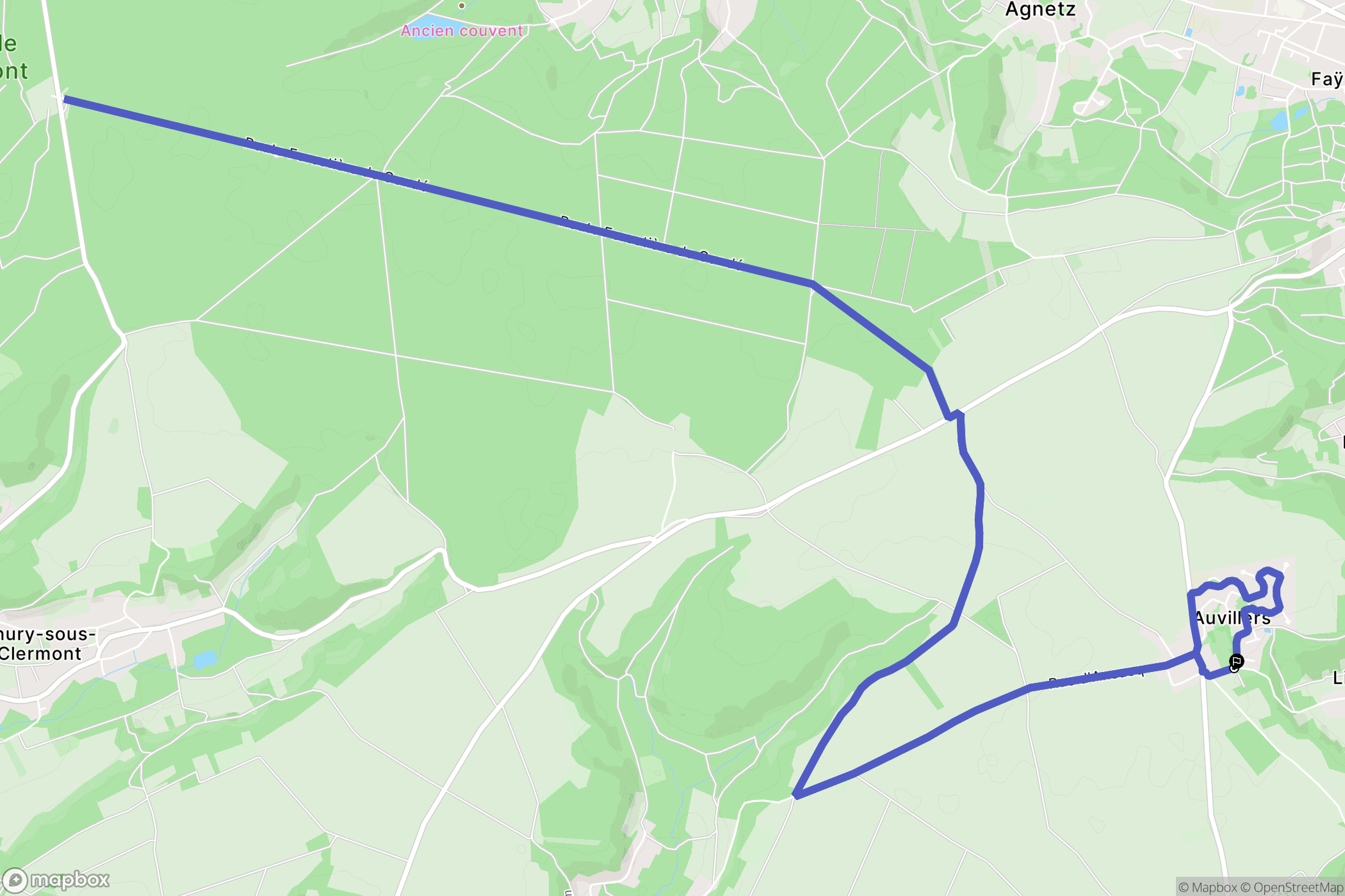 Neuilly-sous-Clermont : carte du parcours de randonnée - France