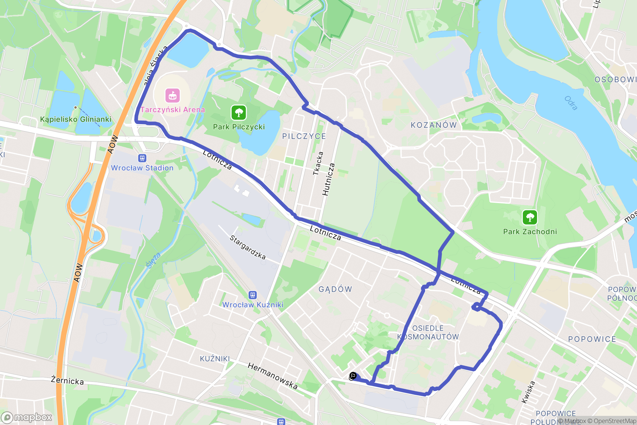 Wrocław: mapa trasy - Poland