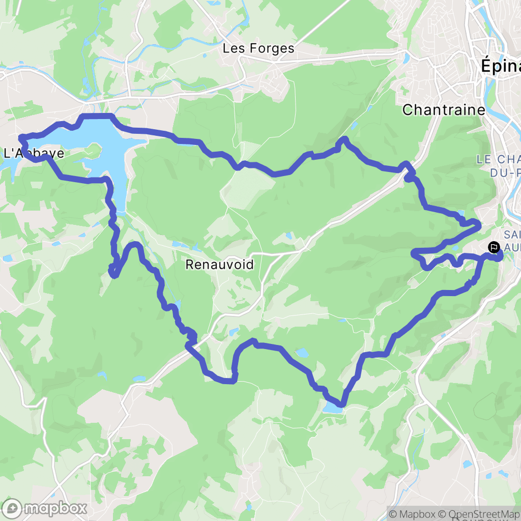 Épinal : carte du parcours de randonnée - France