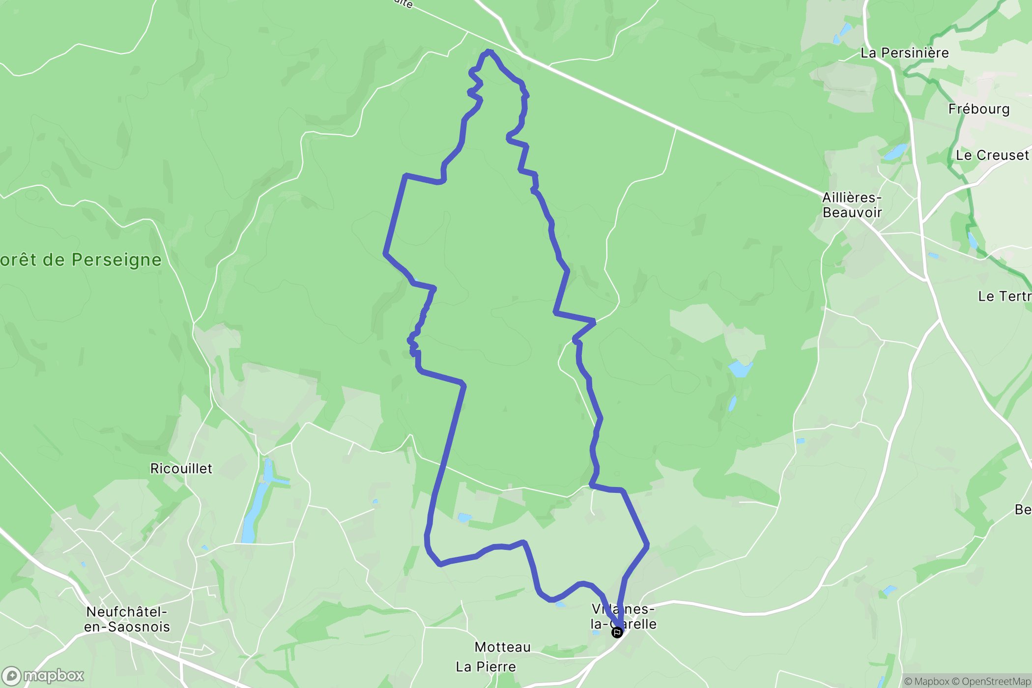 Villaines-la-Carelle : carte du parcours de randonnée - France