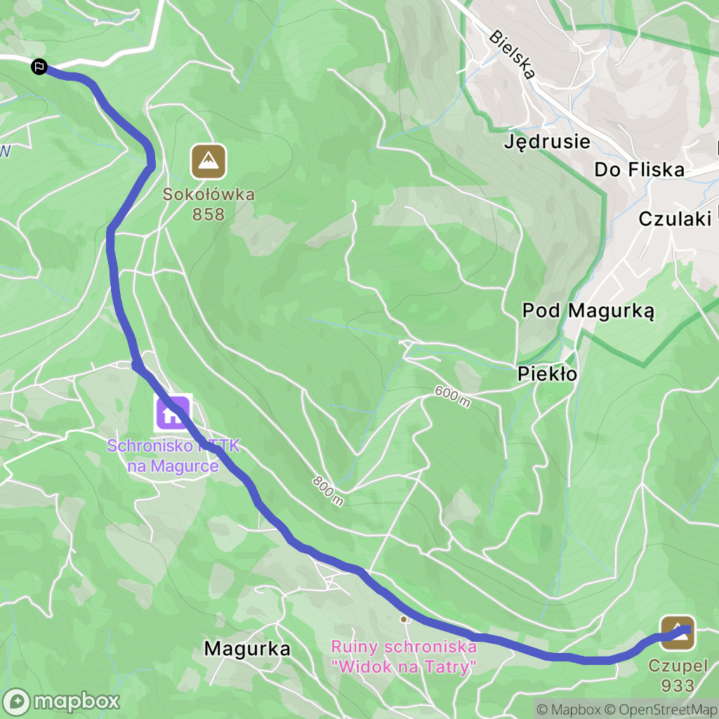 Bielsko-Biała: mapa trasy - Poland