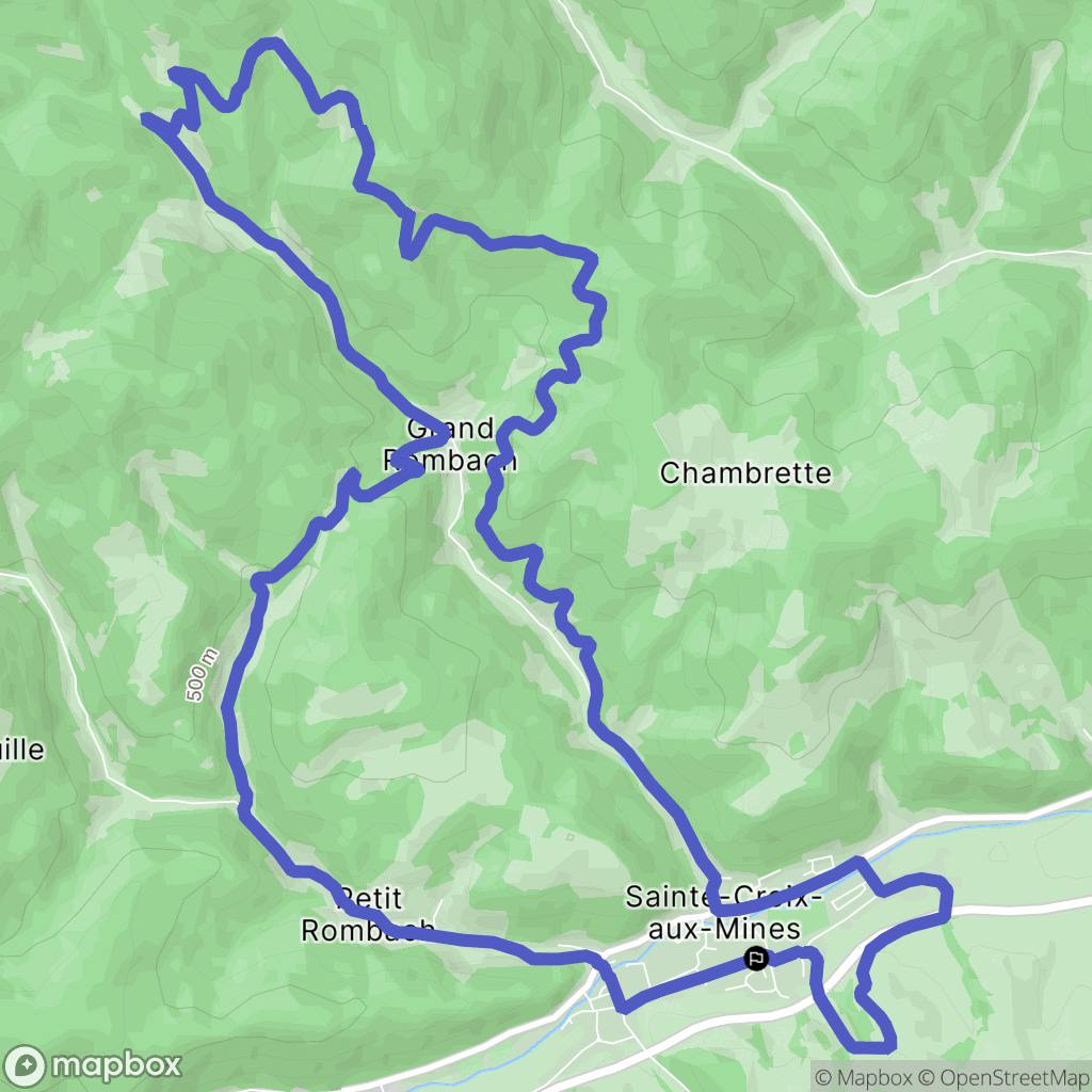 Sainte-Croix-aux-Mines : carte du parcours de randonnée - France