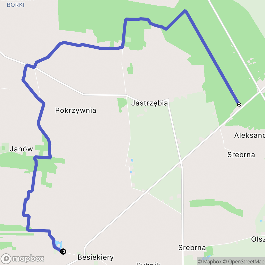 Srebrna: mapa trasy - Poland