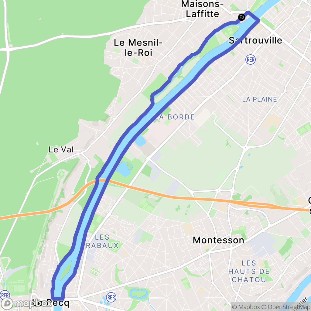 Maisons-Laffitte : carte du parcours de randonnée - France