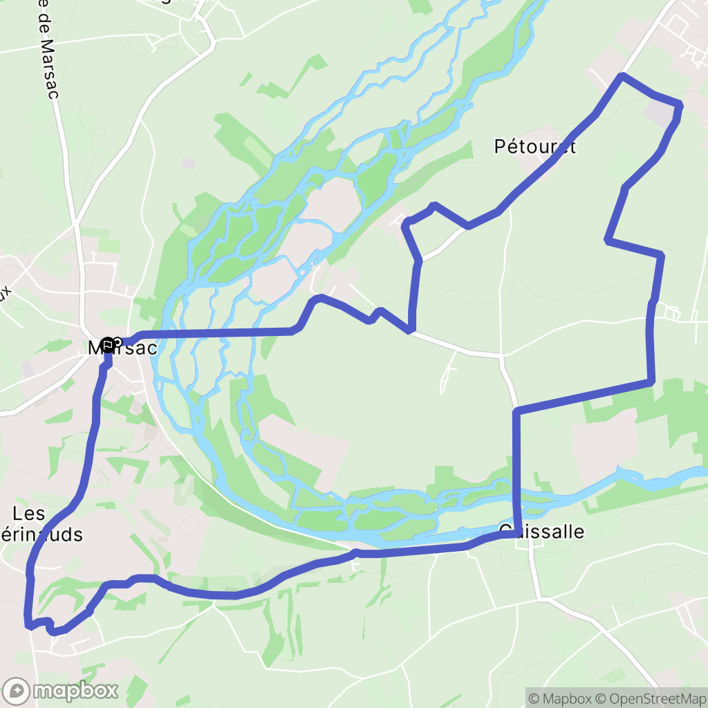Marsac : carte du parcours de randonnée - France