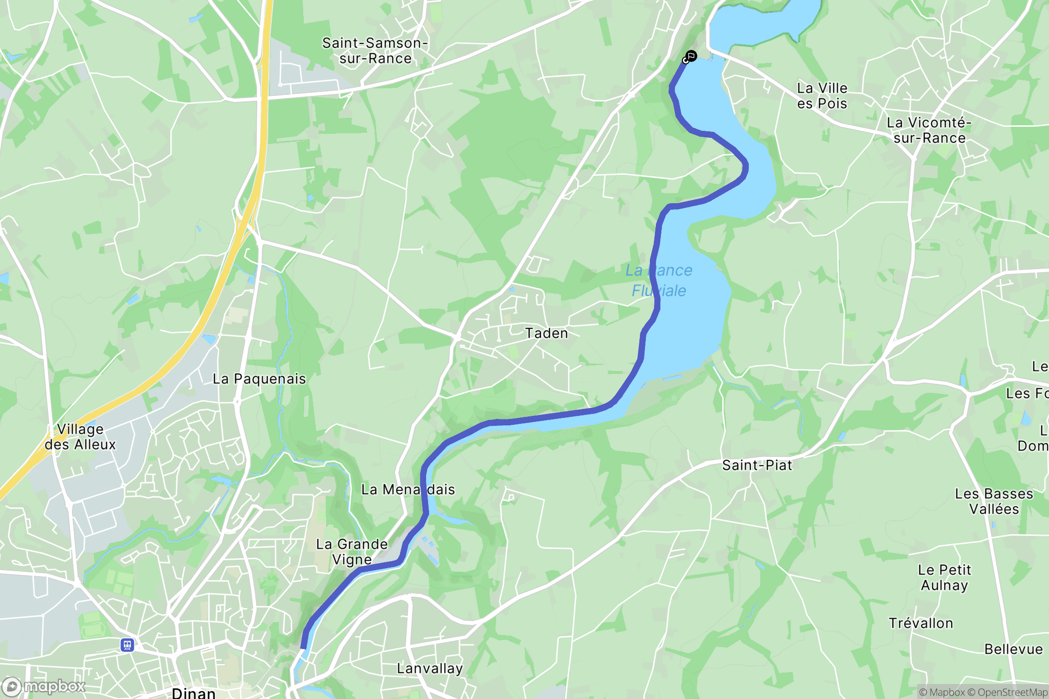 Saint-Samson-sur-Rance : carte du parcours de randonnée - France
