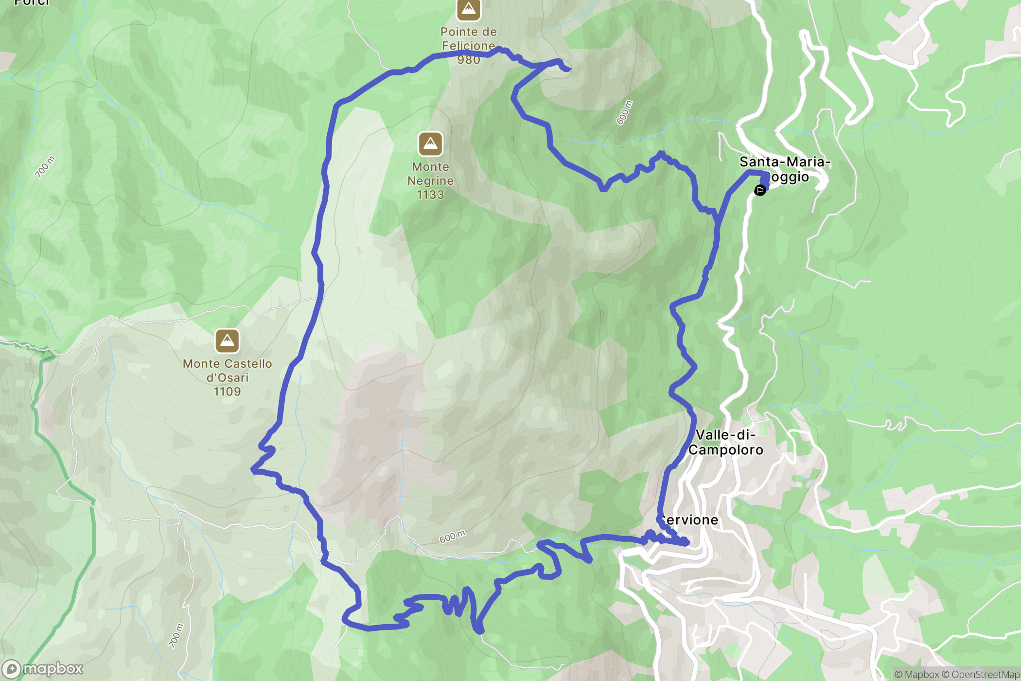 Santa-Maria-Poggio : carte du parcours de randonnée - France