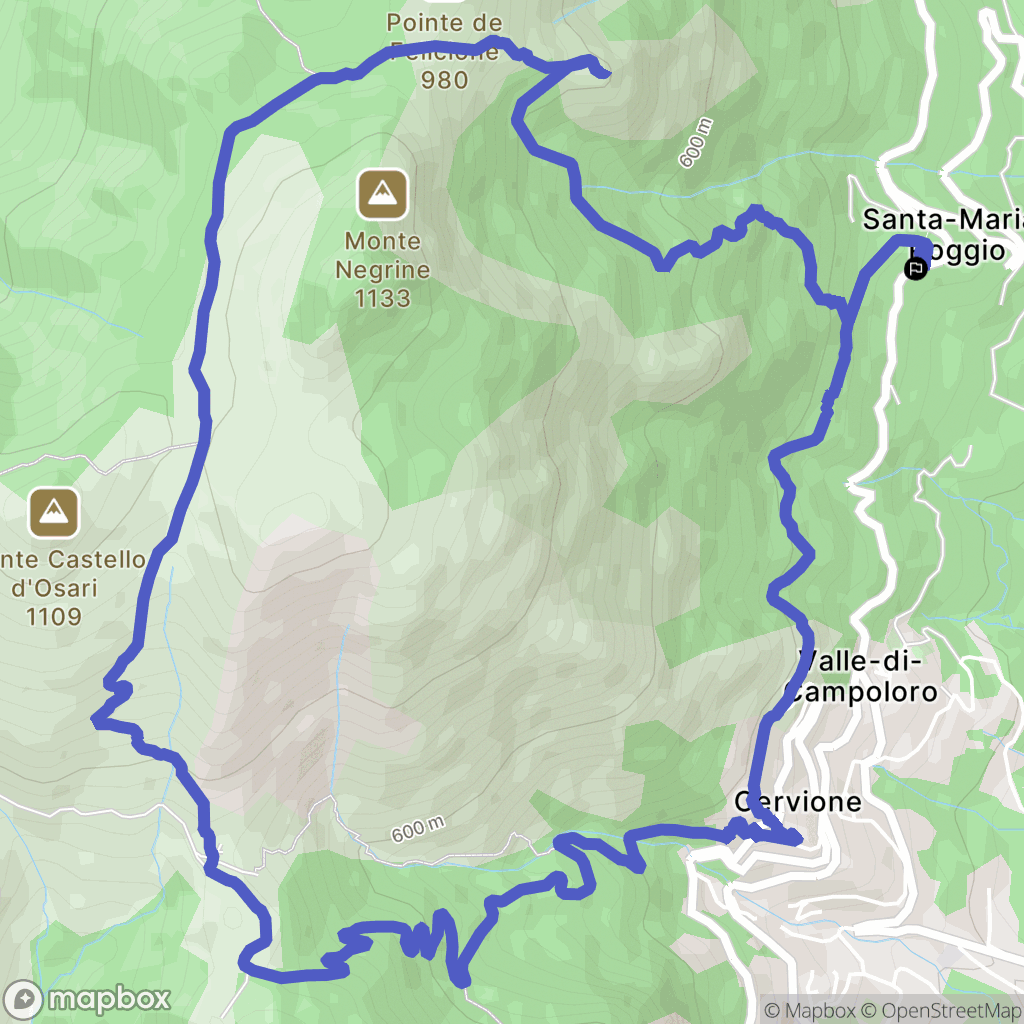 Santa-Maria-Poggio : carte du parcours de randonnée - France