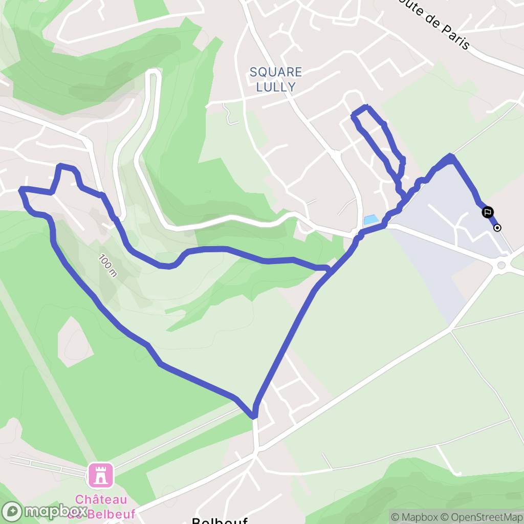 Belbeuf : carte du parcours de randonnée - France