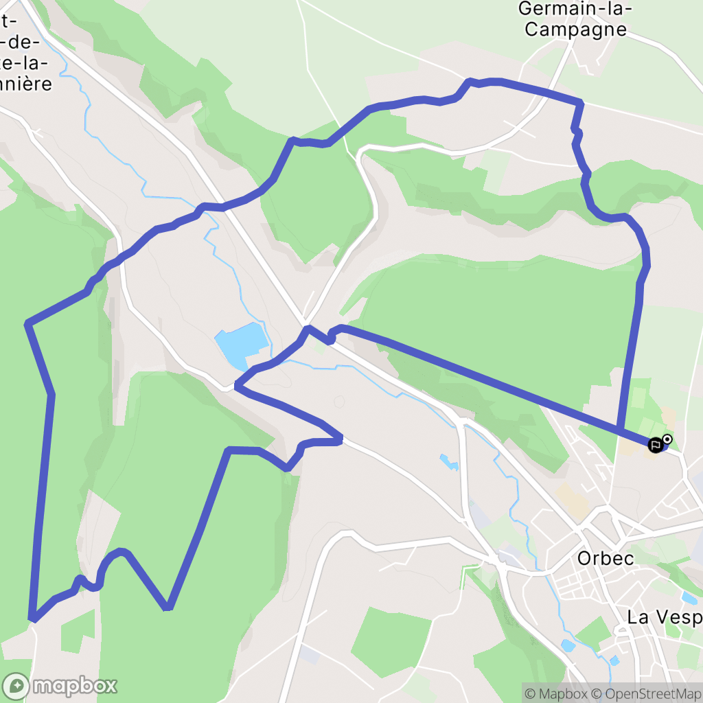 Orbec : carte du parcours de randonnée - France