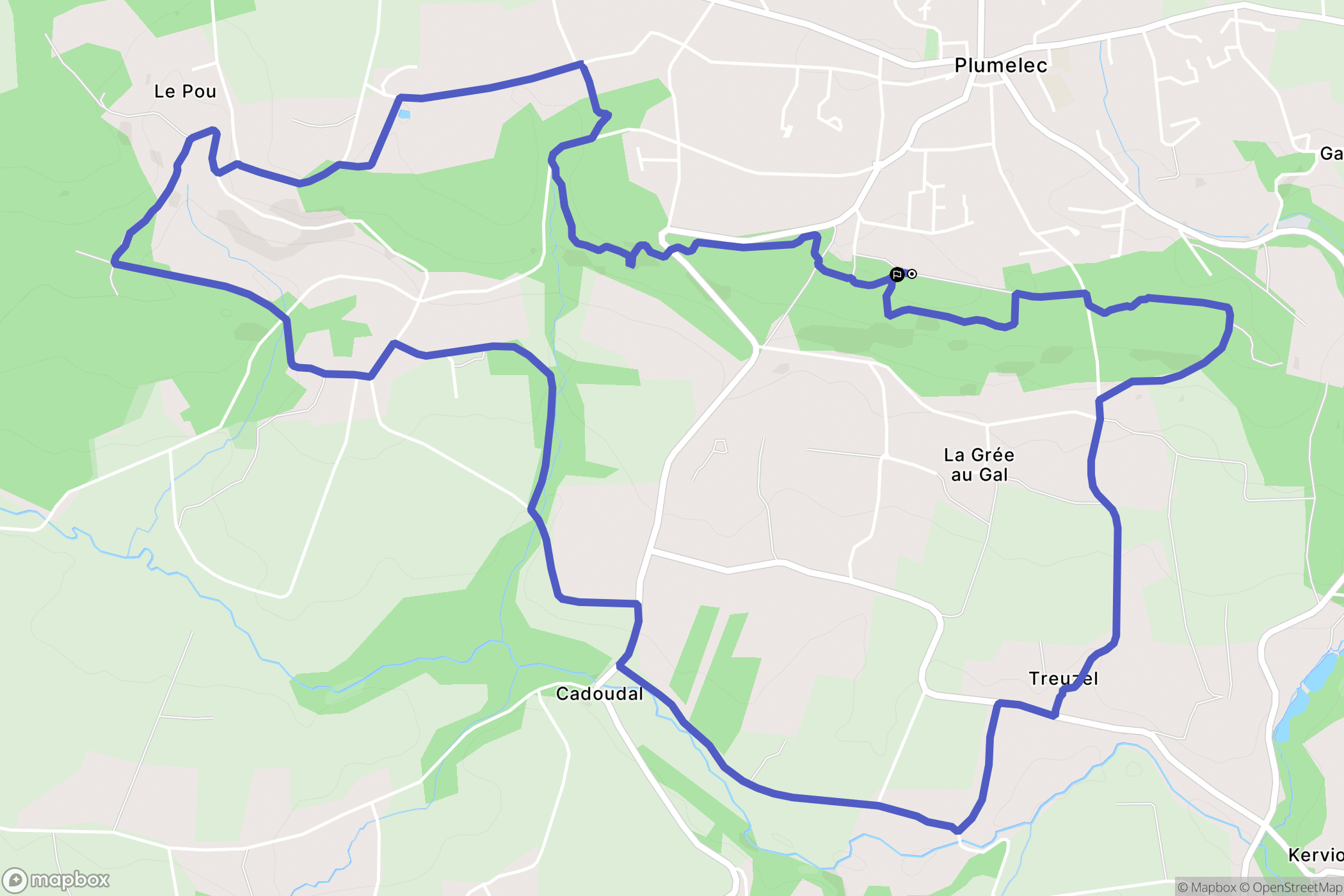 Plumelec : carte du parcours de randonnée - France