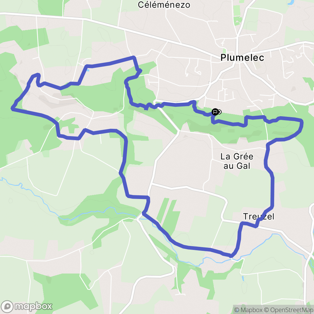 Plumelec : carte du parcours de randonnée - France