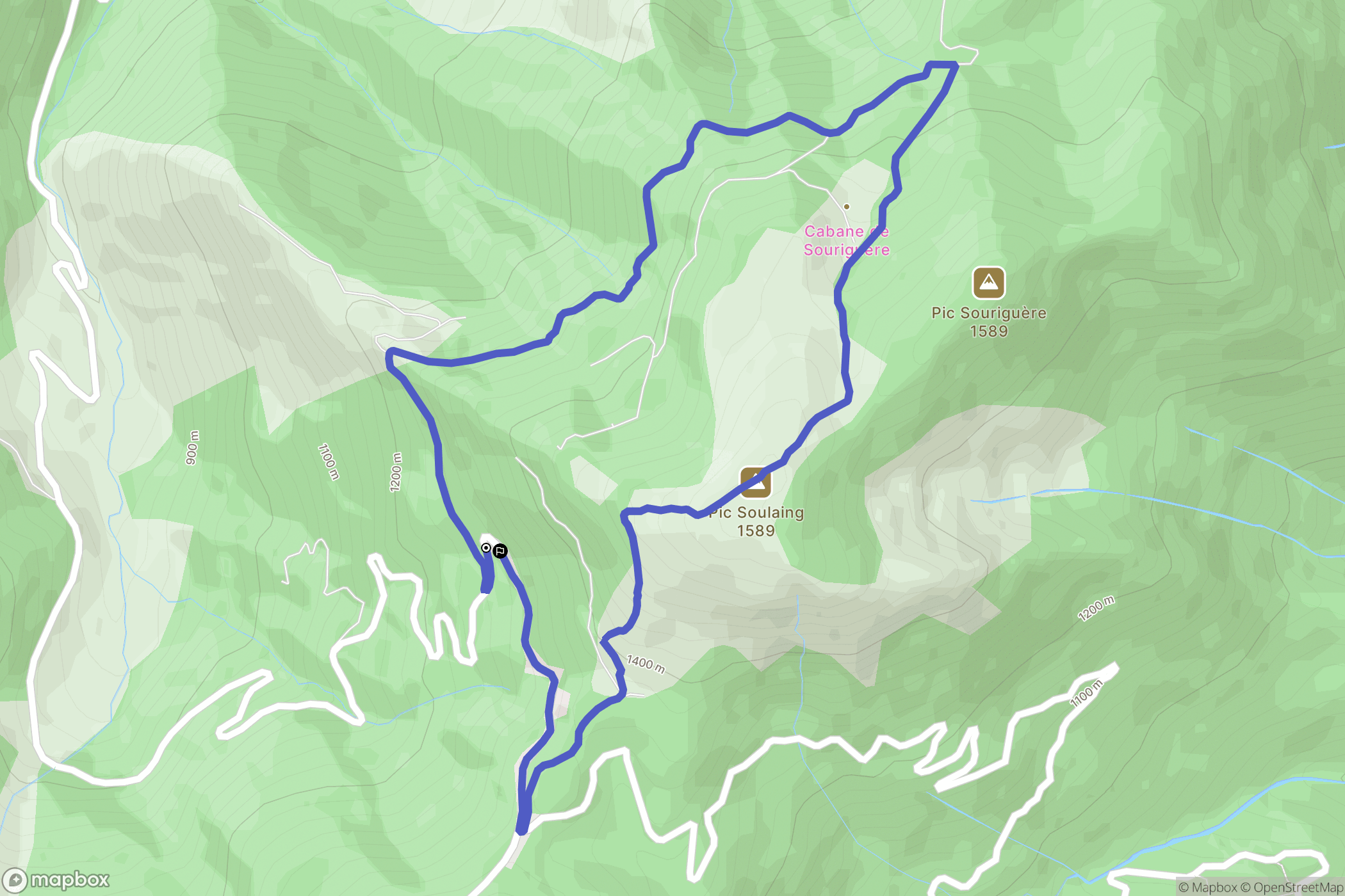Arette : carte du parcours de randonnée - France