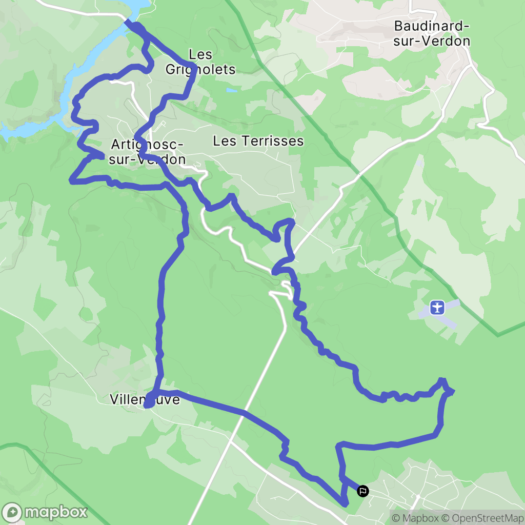 Régusse : carte du parcours de randonnée - France