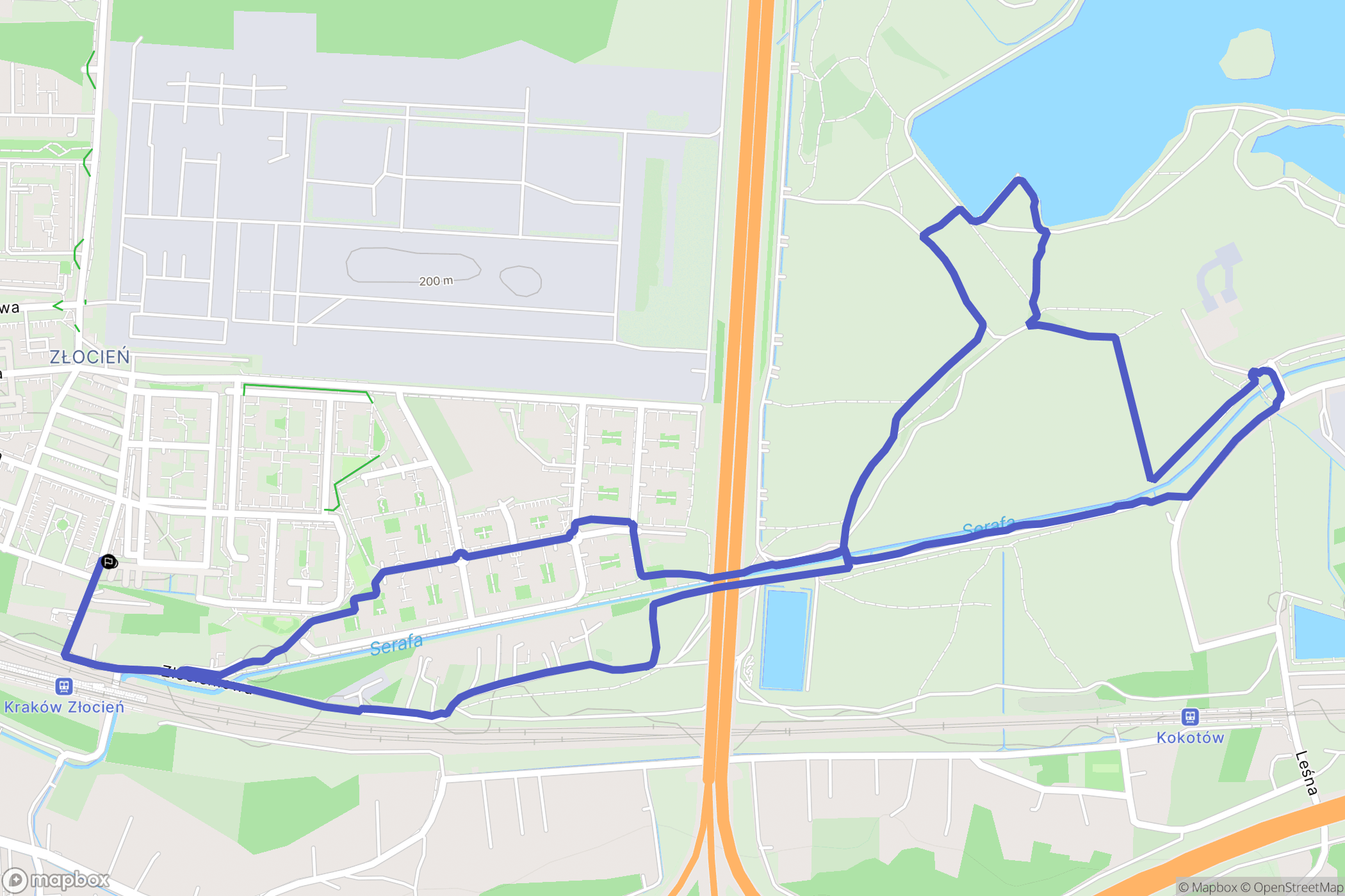 Kraków: mapa trasy - Poland