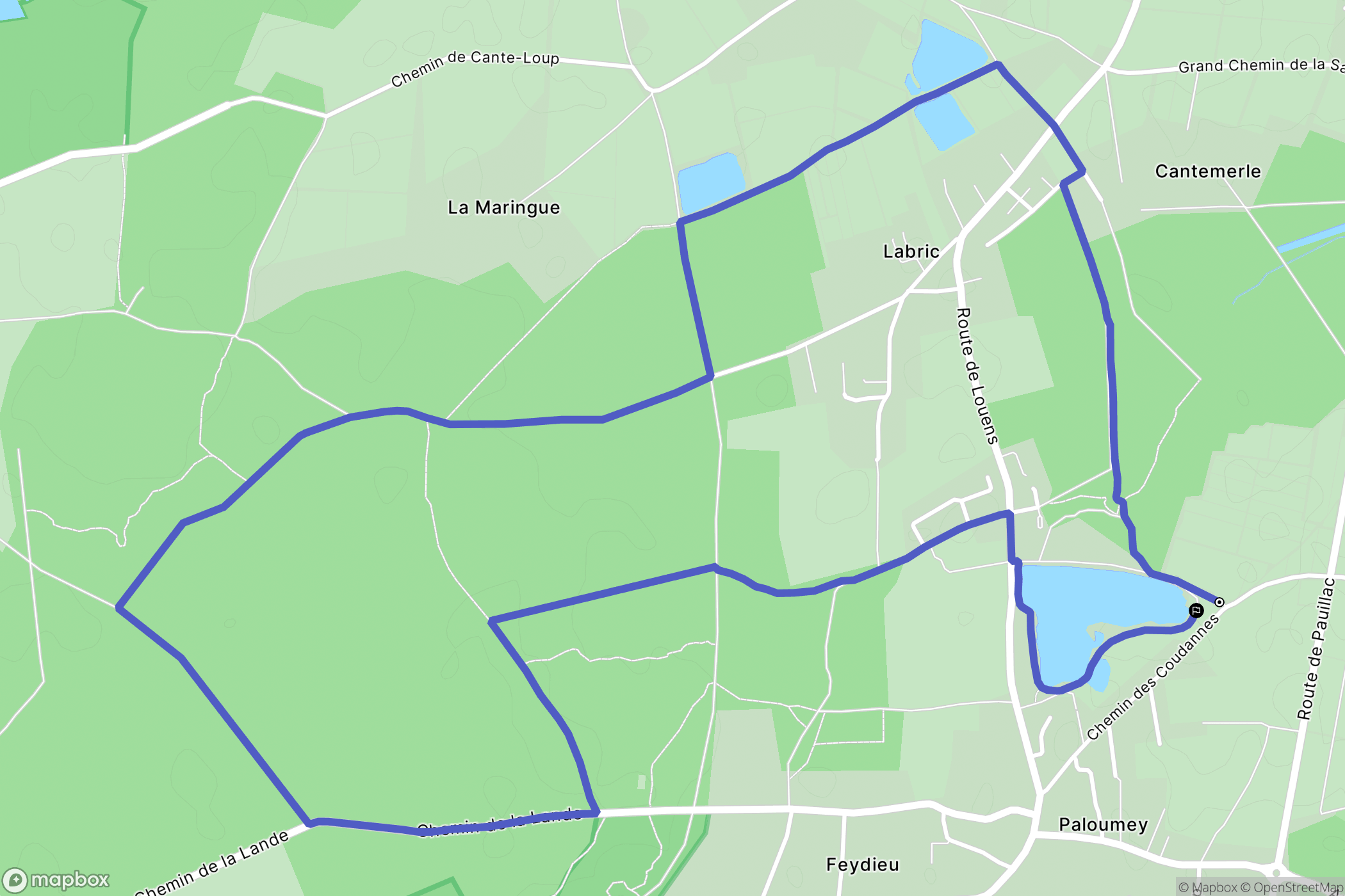 Ludon-Médoc : carte du parcours de randonnée - France