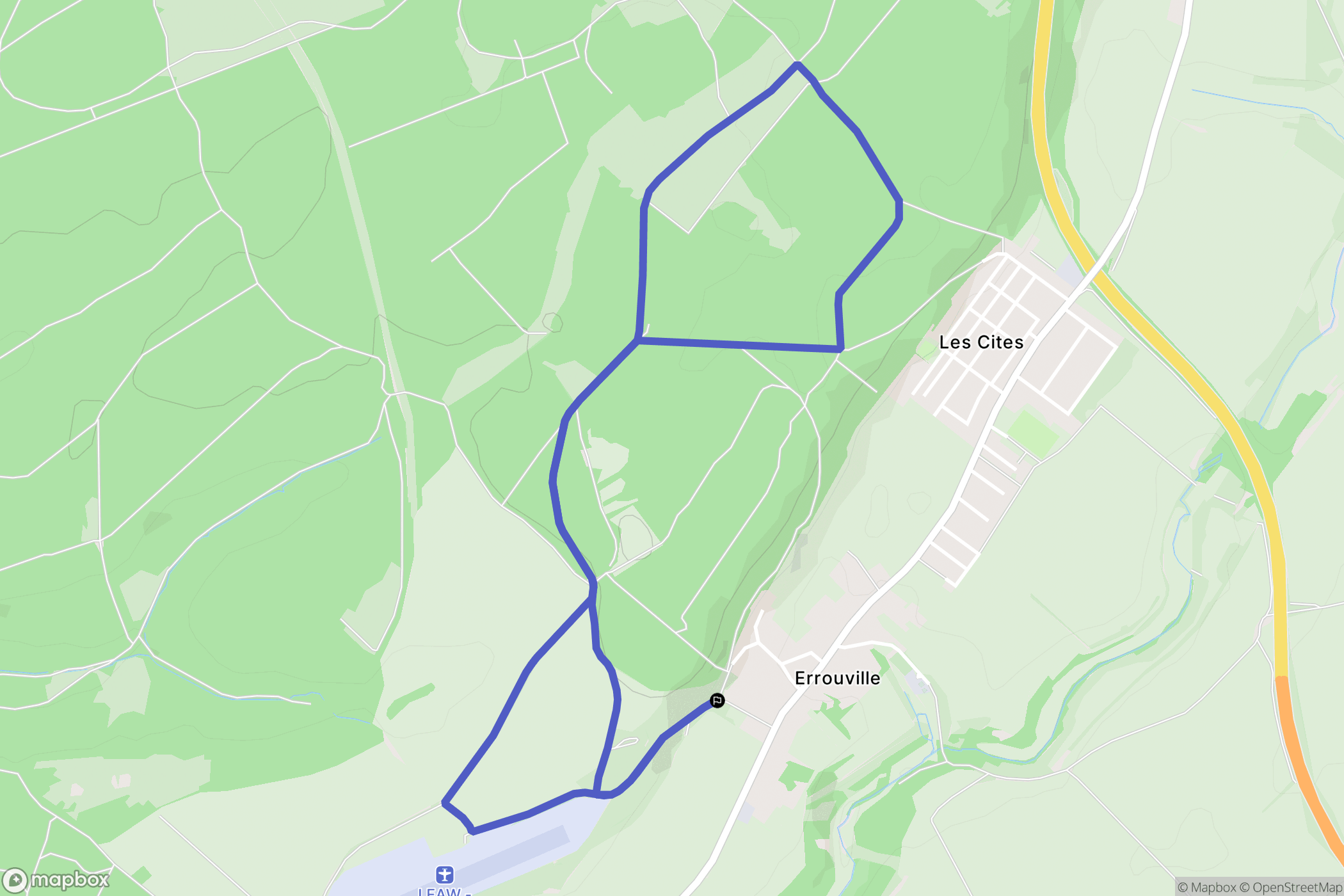 Errouville : carte du parcours de randonnée - France