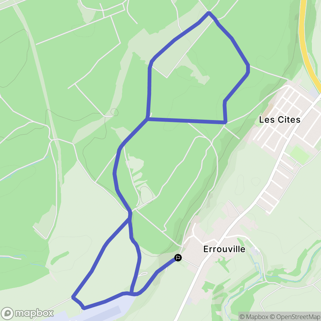 Errouville : carte du parcours de randonnée - France