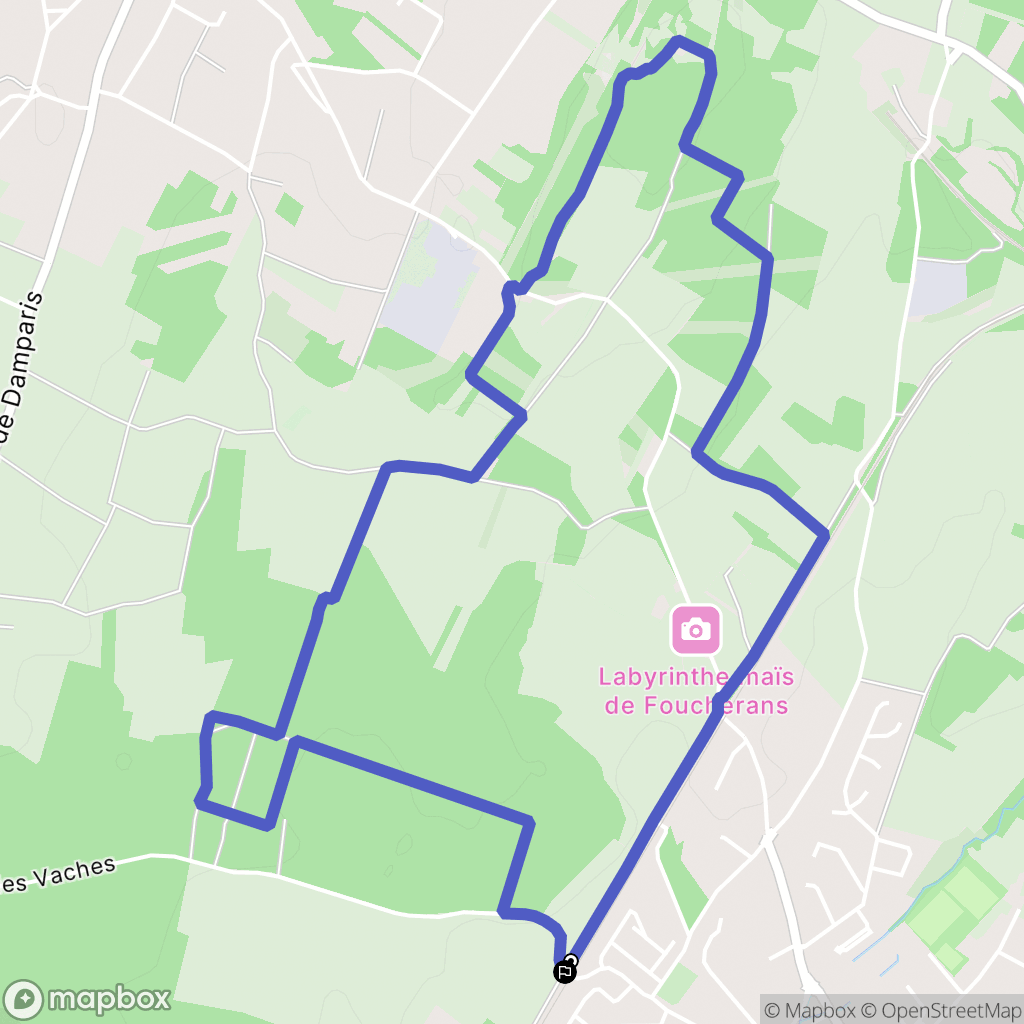 Foucherans : carte du parcours de randonnée - France