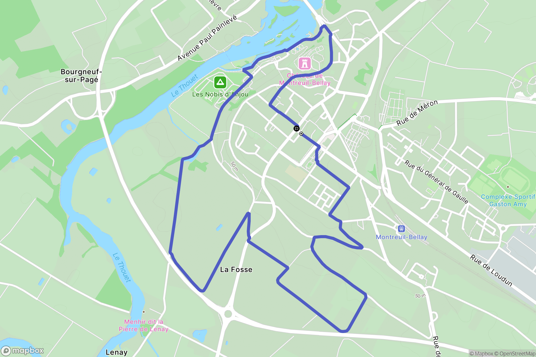 Montreuil-Bellay : carte du parcours de randonnée - France