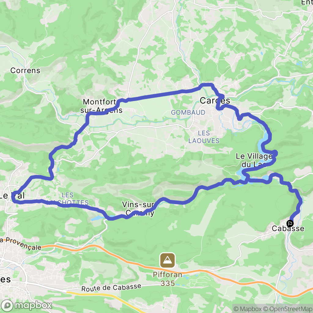 Cabasse : carte du parcours de randonnée - France