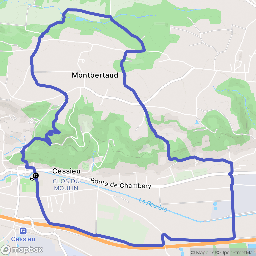 Cessieu : carte du parcours de randonnée - France