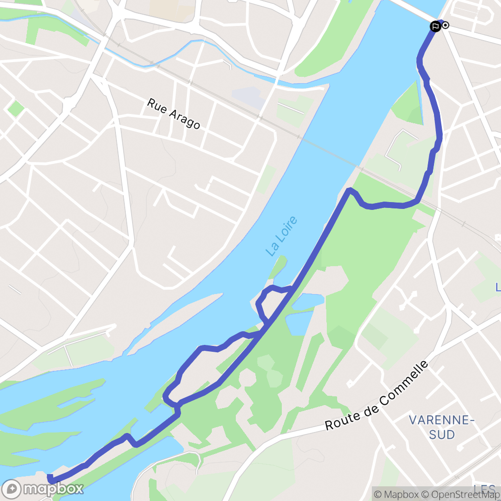 Le Coteau : carte du parcours de randonnée - France