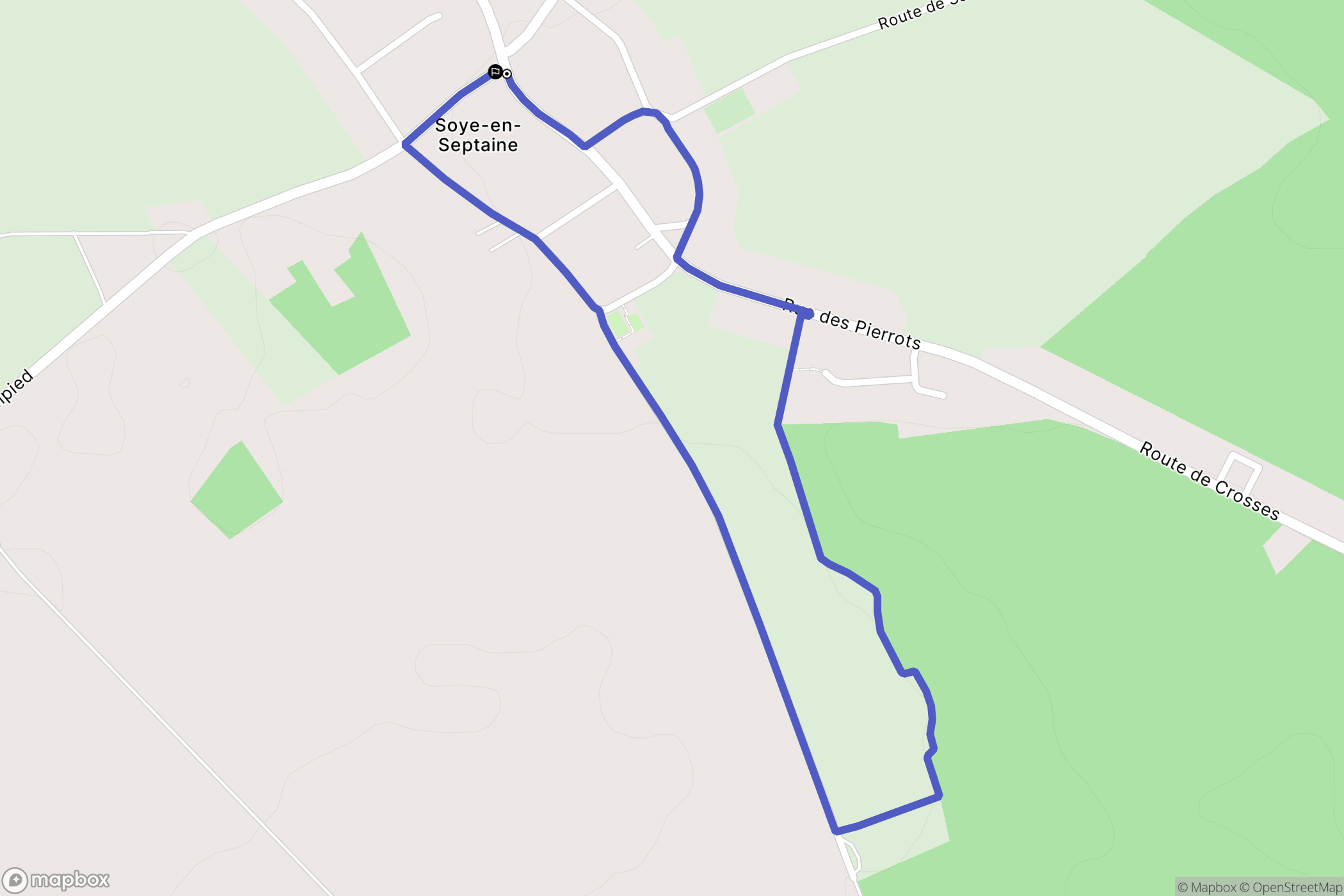 Soye-en-Septaine : carte du parcours de randonnée - France