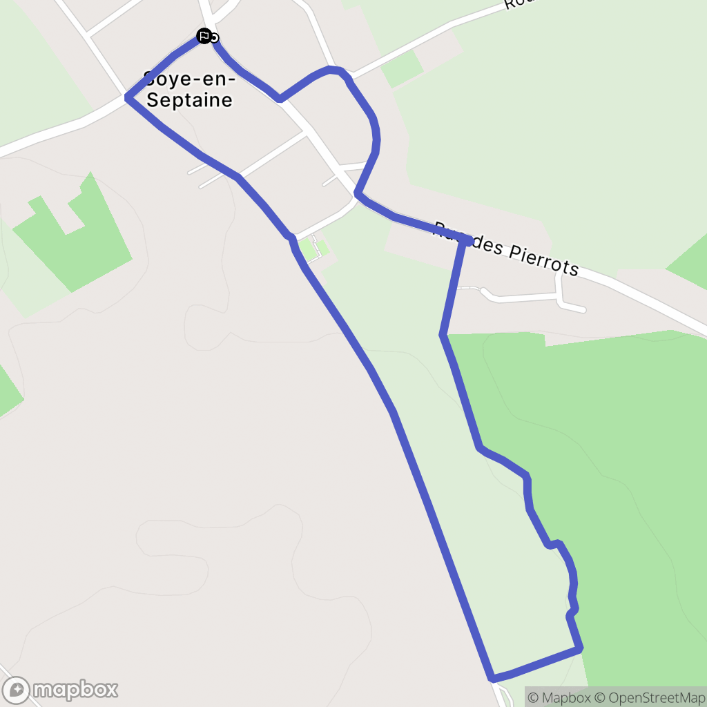 Soye-en-Septaine : carte du parcours de randonnée - France