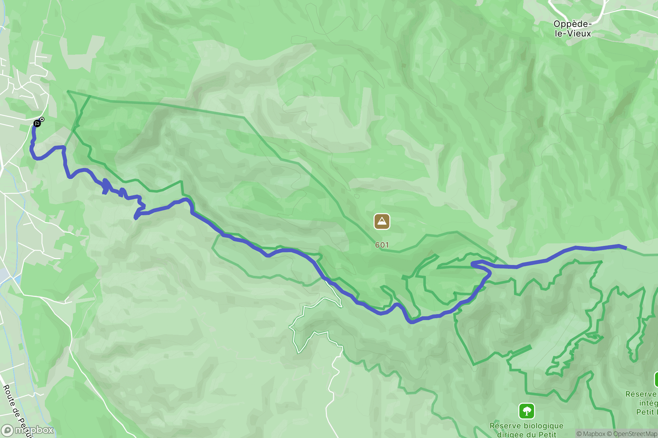 Cheval-Blanc : carte du parcours de randonnée - France