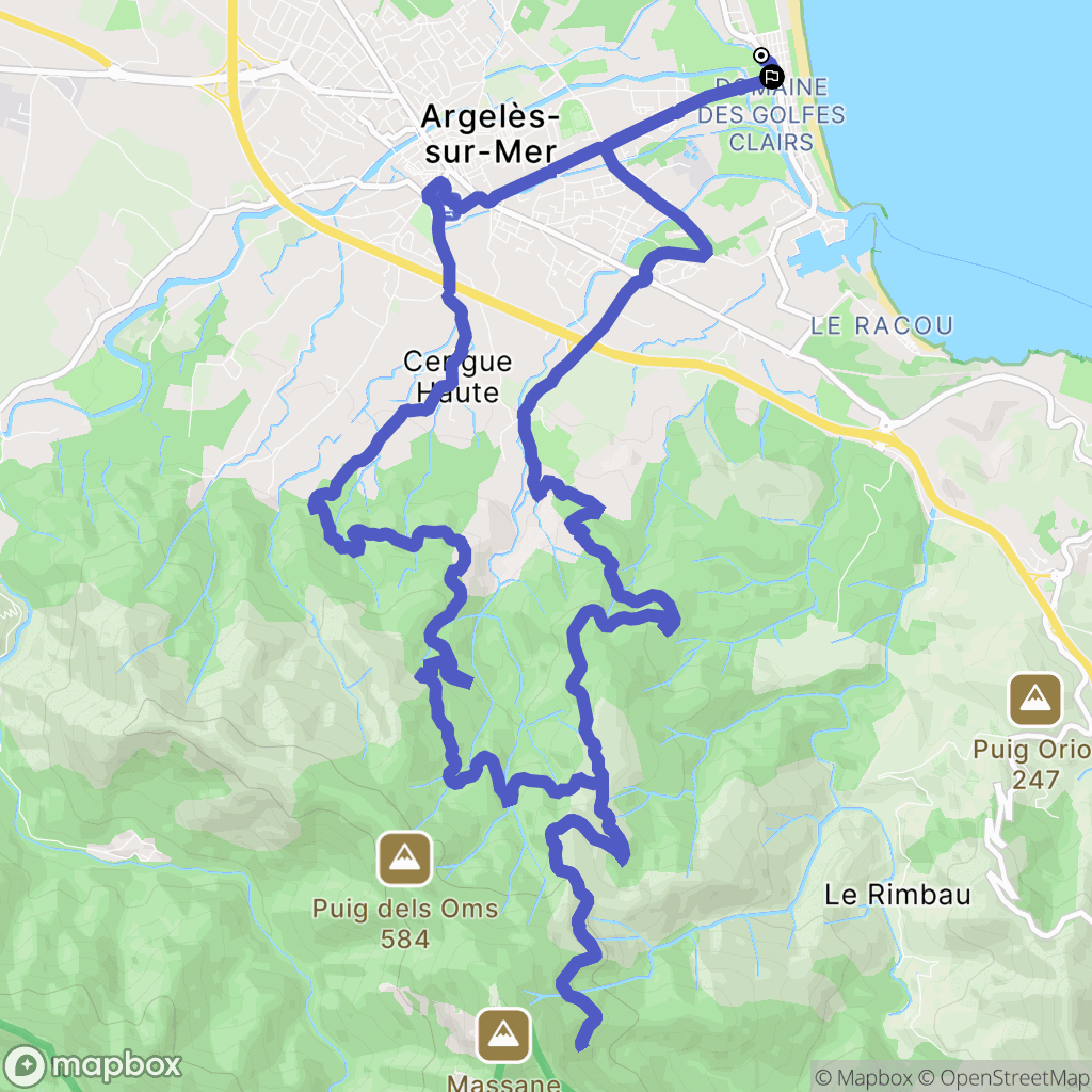 Argelès-sur-Mer : carte du parcours de randonnée - France